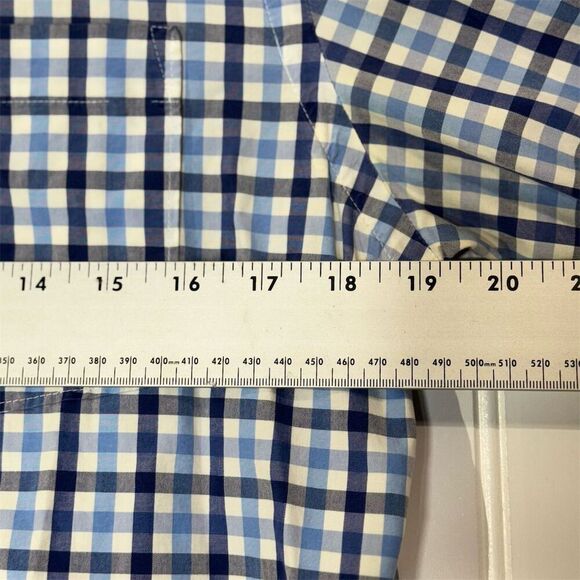 Y2K Abercrombie Blue Plaid Muscle Fit Button Down Shirt Embroidered Moose Prep - Picture 4 of 8